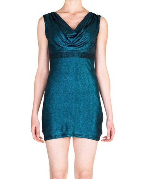 Cowl Neck Sleeveless Bodycon Mini Dress