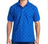 Silver Stone Collection Men's Royal Blue Printed Arrows Polo Shirt