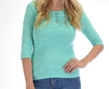3/4 Sleeve Casual Top 100% Cotton