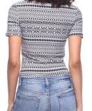 Stretch Knit Scoop Neck Print Top