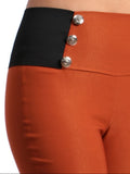 Six Button High Waist Ultra Stretchy Full Length Leggings Pants. Size