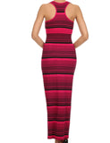 Striped Scoop Neck Sleeveless Racerback Maxi Dress