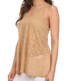 Women's Loose Fit Sheer Racerback Tank Top