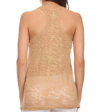 Women's Loose Fit Sheer Racerback Tank Top