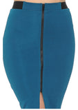 Front Split Zipper Detail Pencil Skirt
