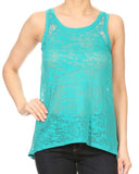 Women's Loose Fit Sheer Tank Top
 