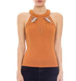 Fitted Scuba Halter Top with Cutout Detail