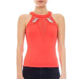 Fitted Scuba Halter Top with Cutout Detail