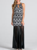 Sleeveless Bodycon Semi-Sheer Maxi Dress